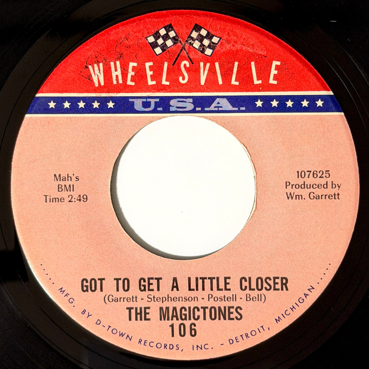 Magictones - Got To Get A Little Closer / Me And My Baby [1966 US Original Press - Wheelsville U.S.A. 106] (7inch)_1