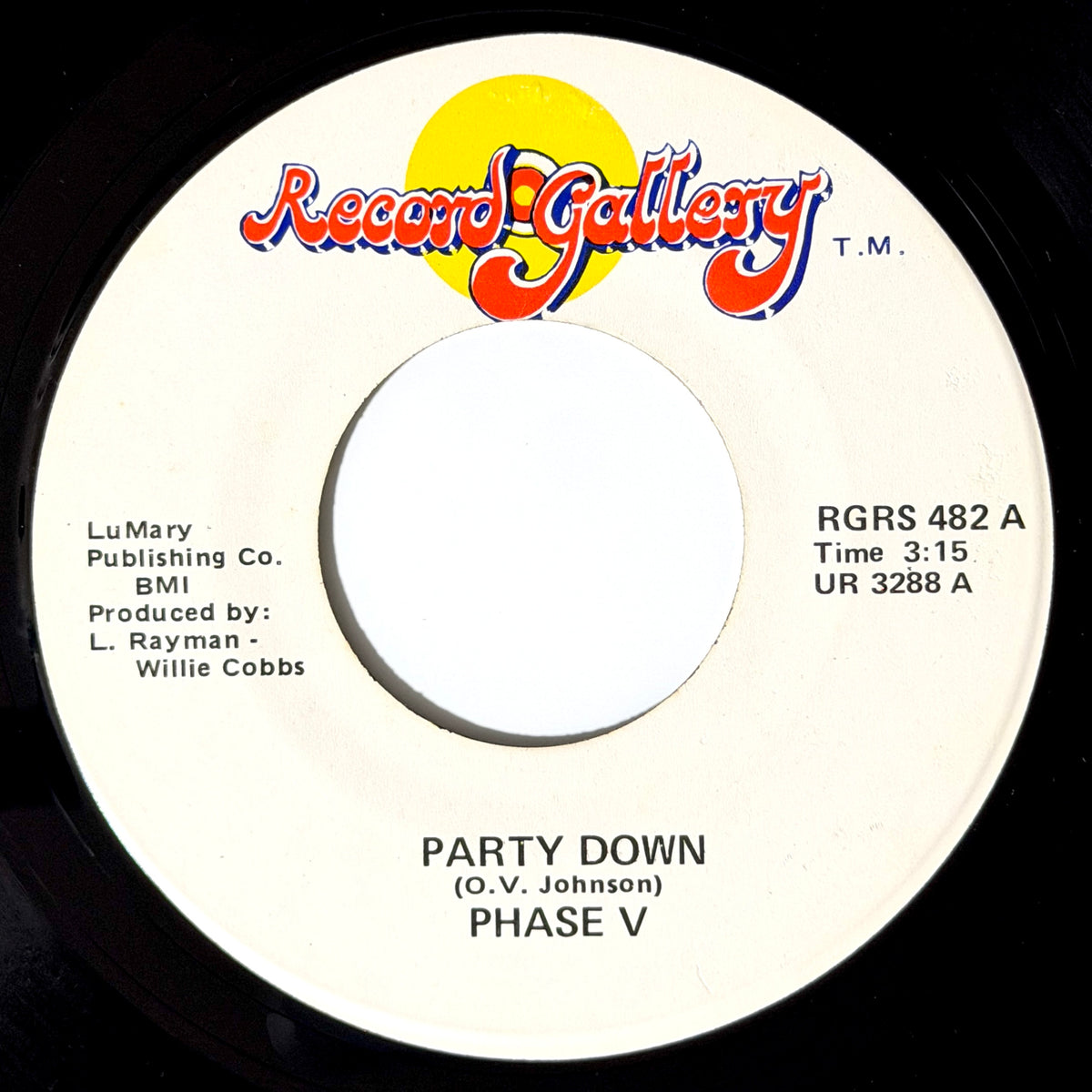 Phase V - Party Down / Green Onions [1982 US Original Press - Record Gallery RGRS 482] (7inch)_1