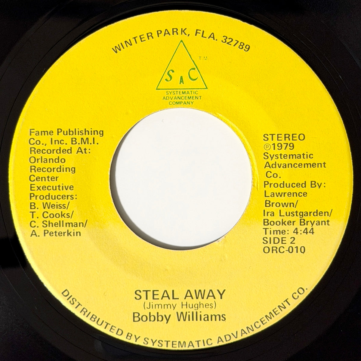 Bobby Williams - Disco Party / Steal Away [1979 US Original Press - Systematic Advancement Company ORC-010] (7inch)_2